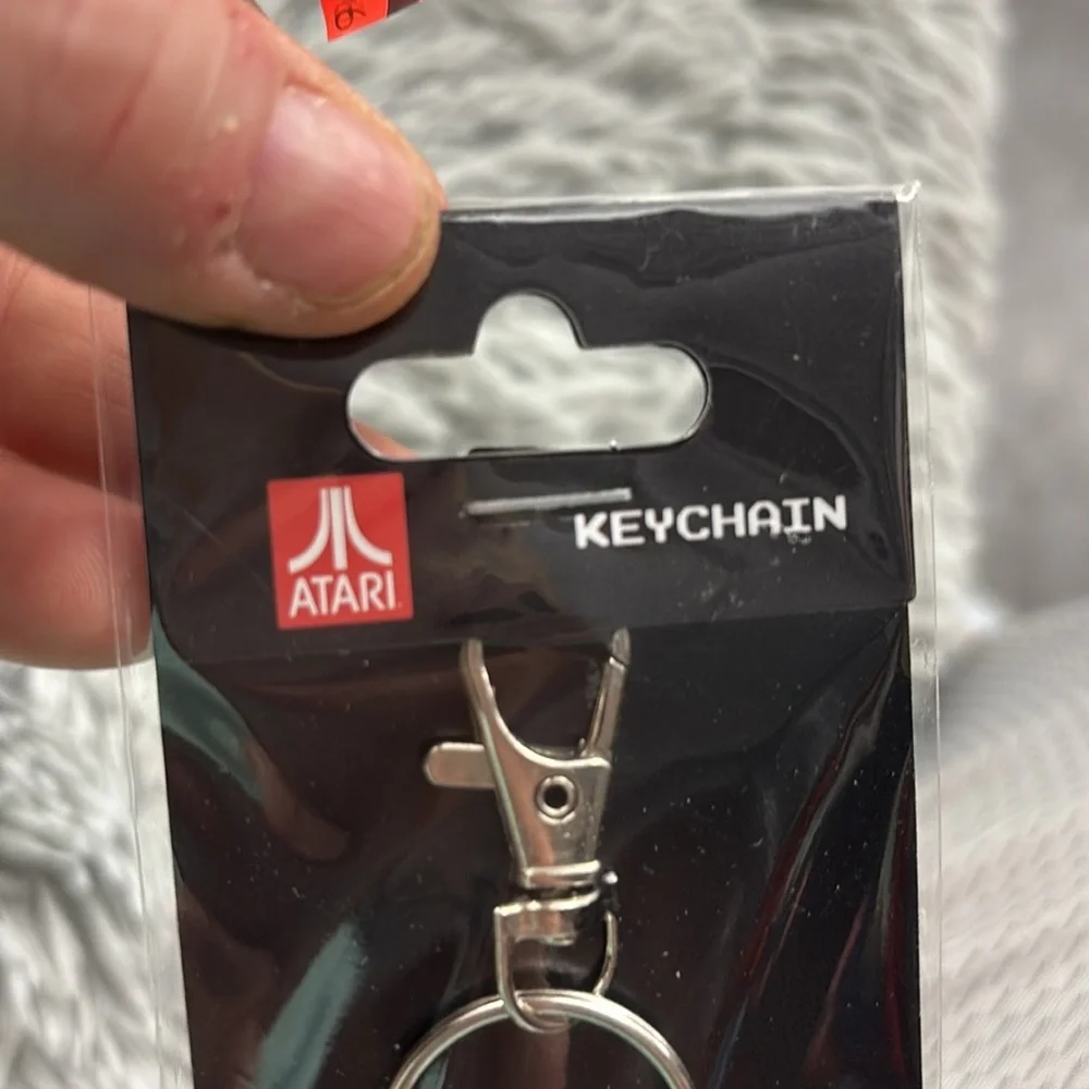NWT Open Road Atari Stylish Black and Red Silver Keychain with Durable Design